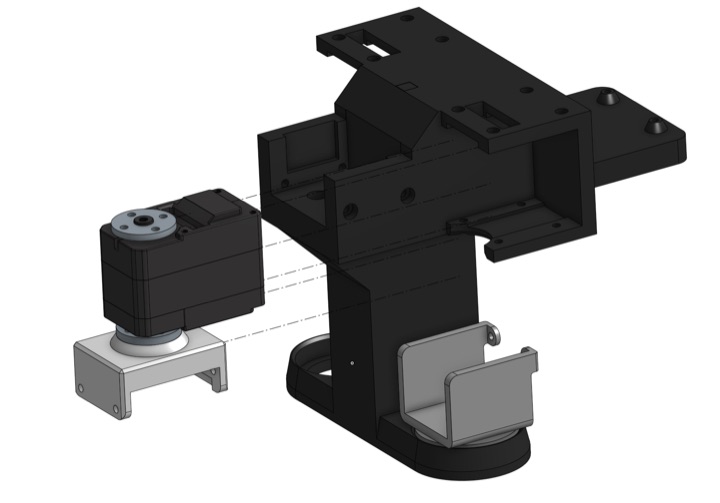 官方 CAD：hip_yaw 舵機下方連接 roll_motor_top